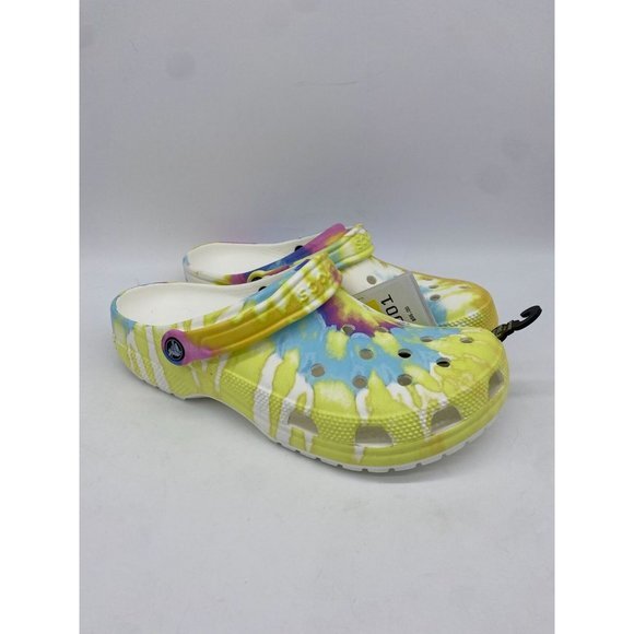Crocs Clogs Unisex M10 W12 Multi Classic Tie Dye Graphic Slip On Outdoor NWT - Picture 5 of 7